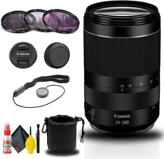 Canon 3684C002 RF 24-240mm Zoom Lens + Filter Kit (Renewed)