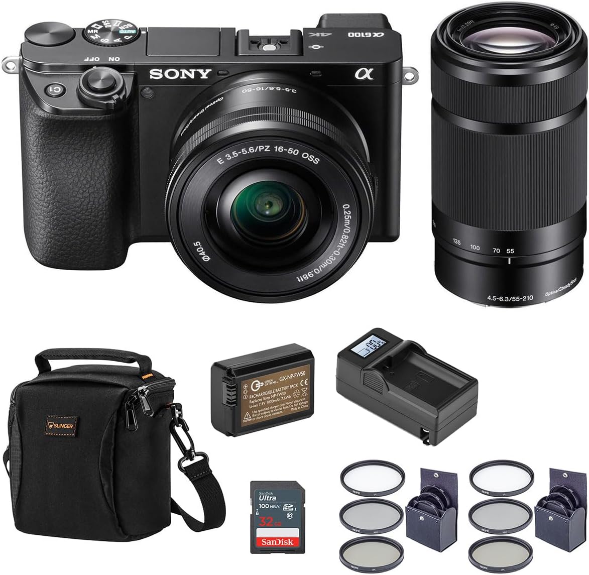 Sony ILCE6100Y/B KMA Alpha A6100 Mirrorless Camera Bundle
