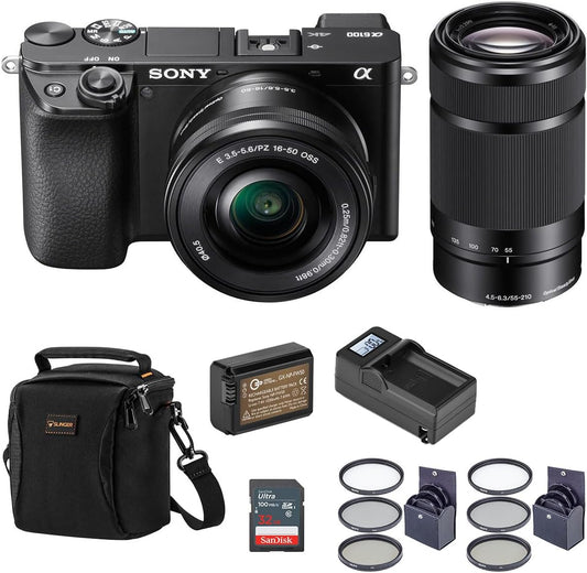 Sony ILCE6100Y/B KMA Alpha A6100 Mirrorless Camera Bundle