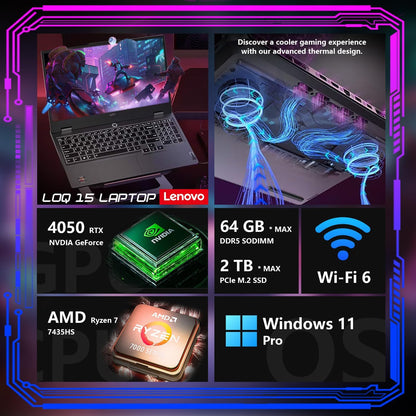 Lenovo LOQ 15ARP9 Gaming Laptop Ryzen 7 RTX 4050 Bundle