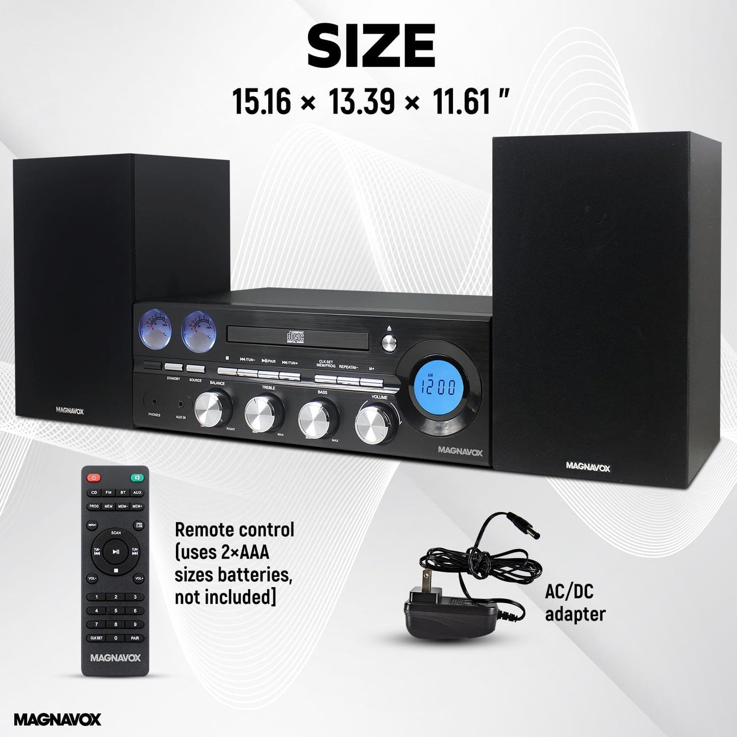 Magnavox MM451 3-Piece Bluetooth CD Shelf System