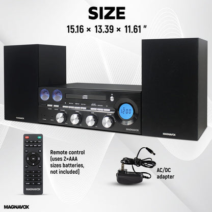 Magnavox MM451 3-Piece Bluetooth CD Shelf System