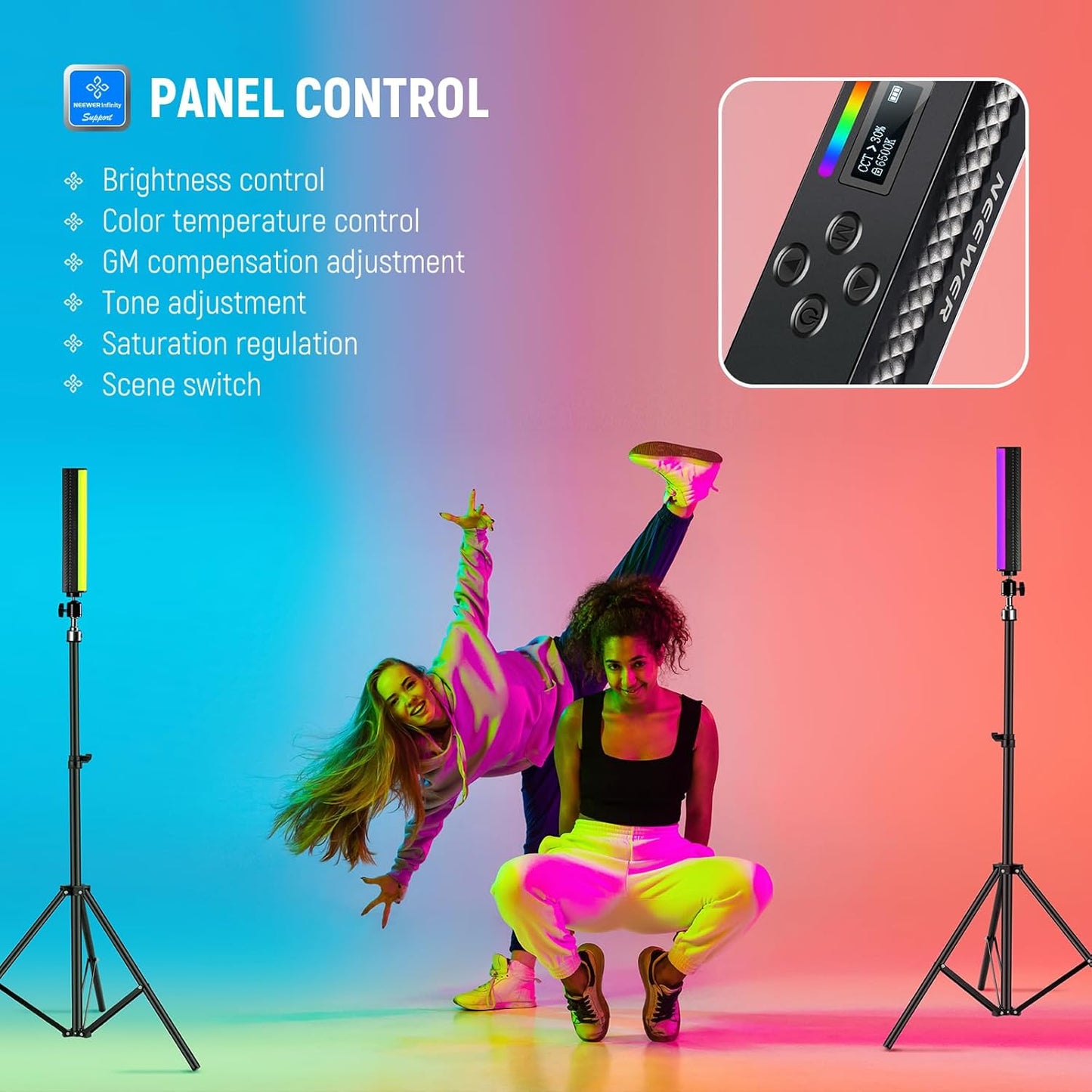 Neewer 10103818 RGB Light Wand Photography Video