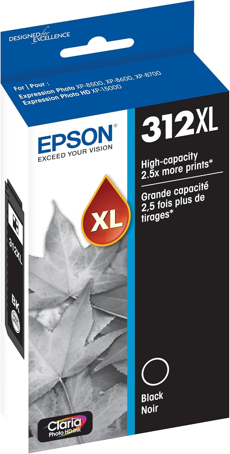 Epson T312XL120-S Claria Photo HD Black Ink Cartridge 2-Pack