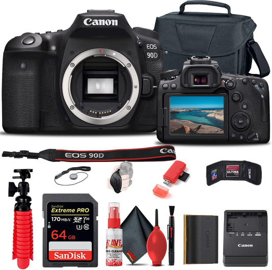 Canon 3616C002 EOS 90D DSLR Camera Body + Bundle (Renewed)