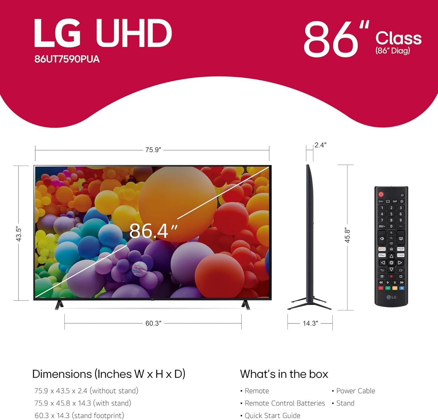 LG 86UT7590PUA 86-Inch 4K UHD LED Smart TV