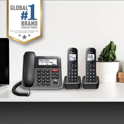 Panasonic KX-TGB852B Corded/Cordless Phone System with Answering Machine