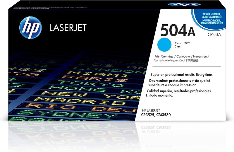 HP CE251A 504A Cyan Toner Cartridge — main product image