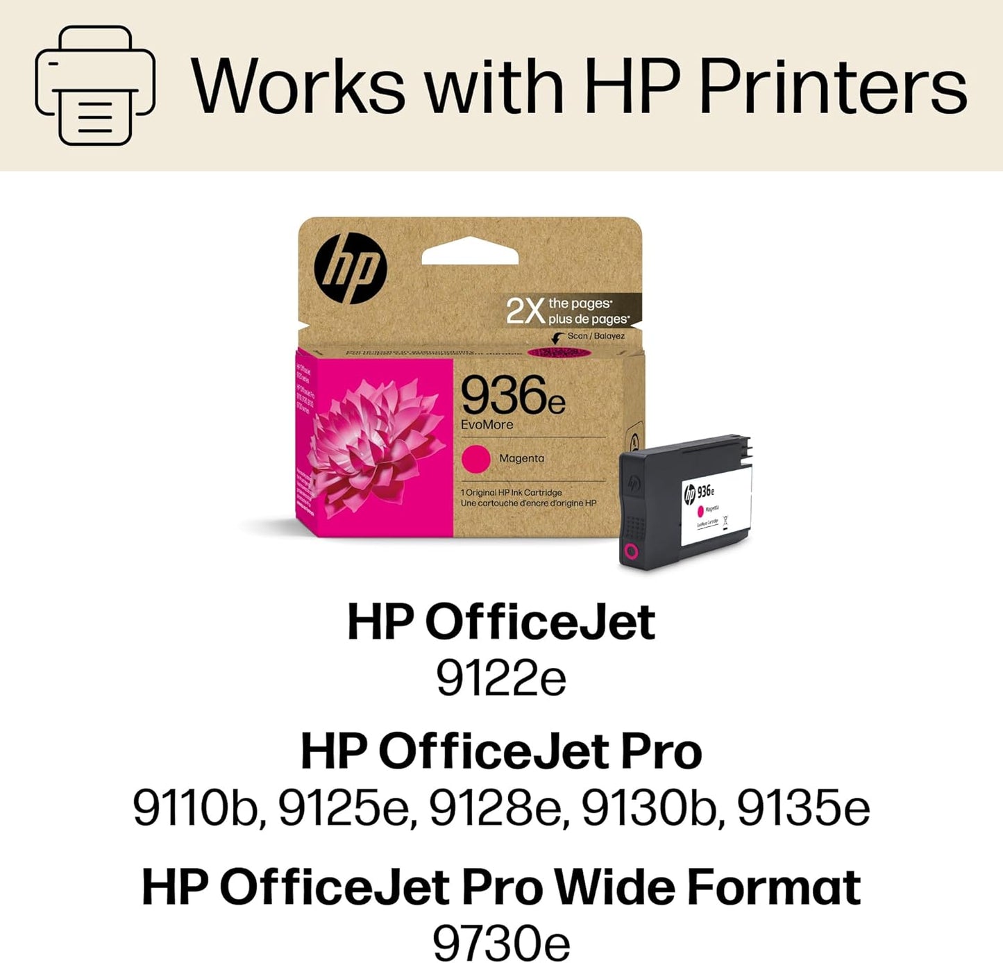 HP 936e Magenta EvoMore Ink Cartridge 4S6V4LN OfficeJet