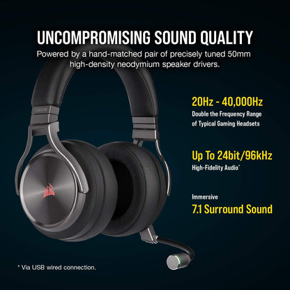 Corsair CA-9011180-NA Virtuoso RGB Wireless SE Gaming Headset Renewed