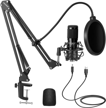 Neewer 40097216 USB Podcast Microphone Kit - 192kHz/24Bit Cardioid Mic