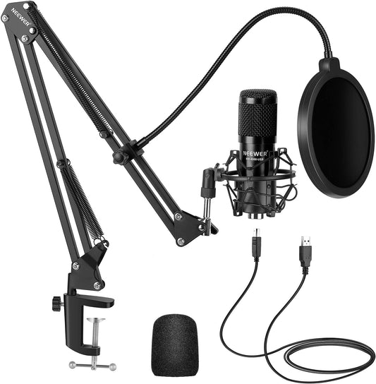 Neewer 40097216 USB Podcast Microphone Kit - 192kHz/24Bit Cardioid Mic