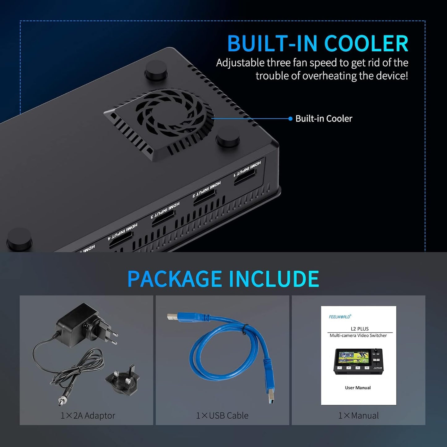 FEELWORLD L2 PLUS Video Mixer Switcher Touch Screen