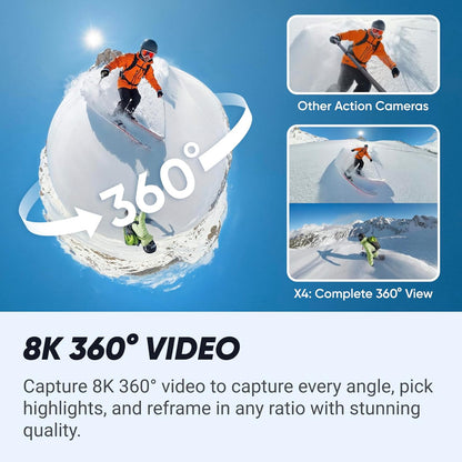 Insta360 CINSABMA X4 8K Waterproof Action Camera