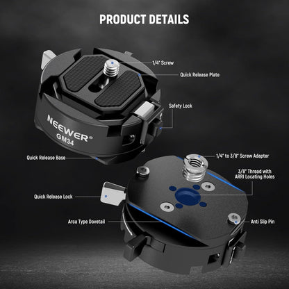 Neewer GM34 Camera Quick Release Plate Kit
