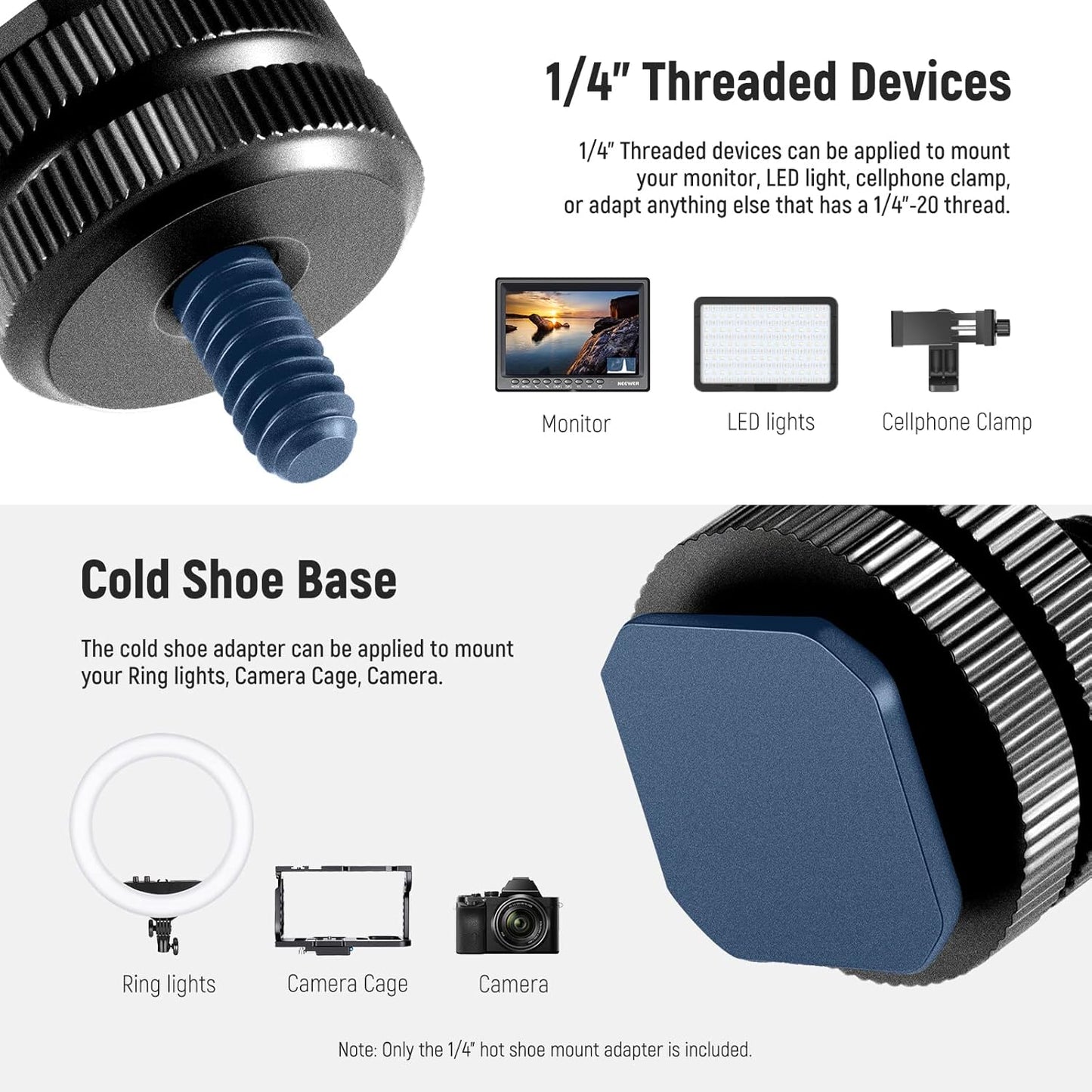 Neewer 10100957 8-Piece Cold Shoe Mount Adapter Set
