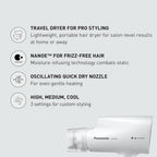 Panasonic EH-NA2C-W nanoe Hair Dryer - Folding Travel Dryer