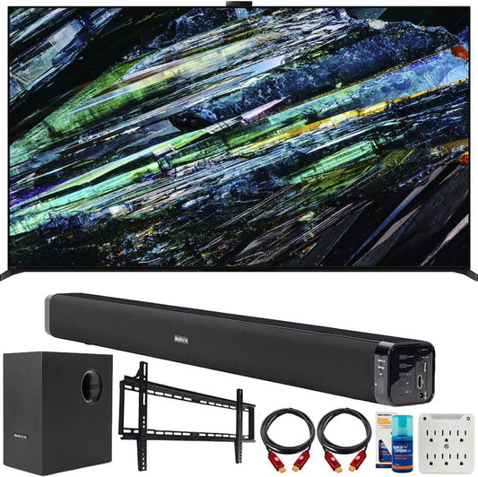 Sony E10SNXR65A95L 65" QD-OLED 4K TV Bundle with Soundbar