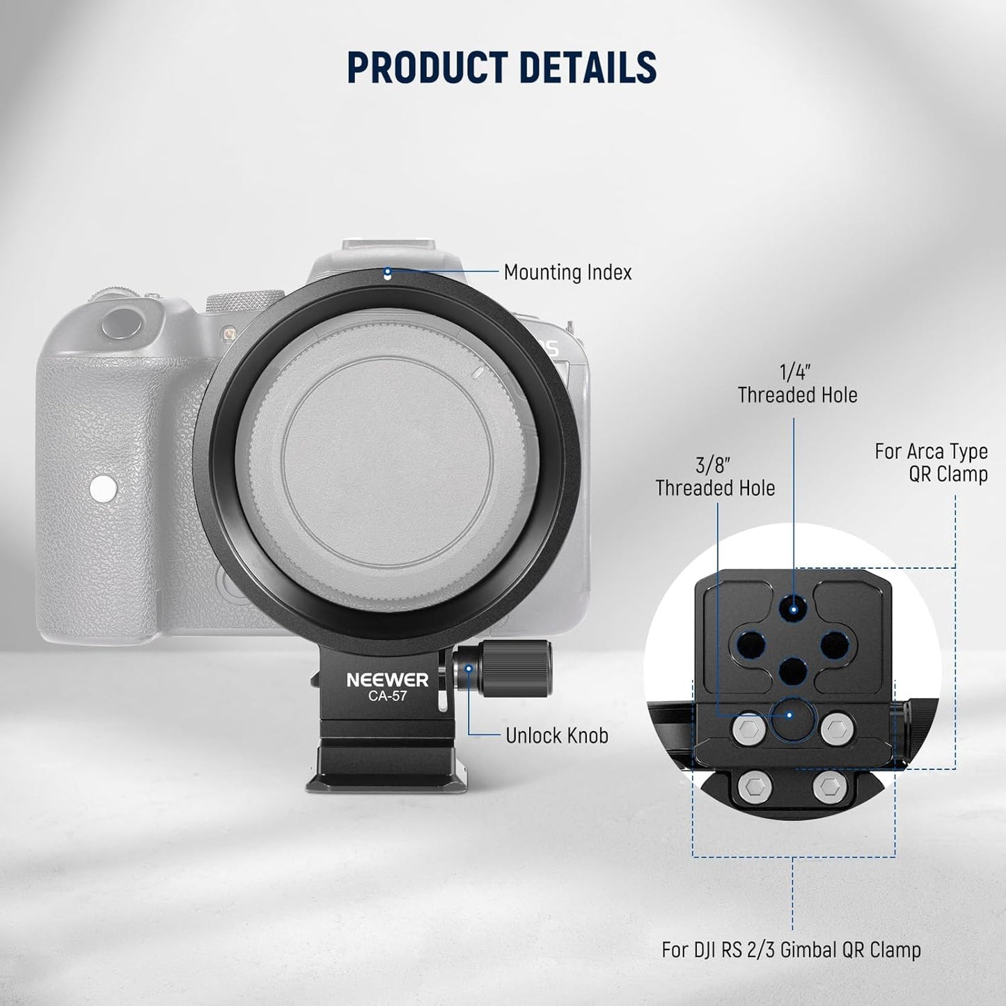 Neewer 10103205 Canon R5/R6 Rotatable Lens Collar