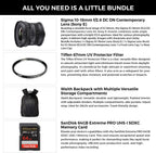 Sigma Sigma 10-18mm f/2.8 DC DN Contemporary Lens (Sony E) Bundle