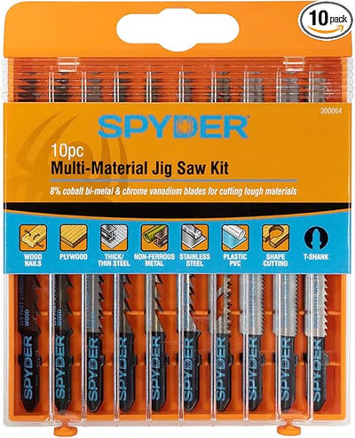 Spyder 300064 10PC Jigsaw Blade Wood/Metal Set