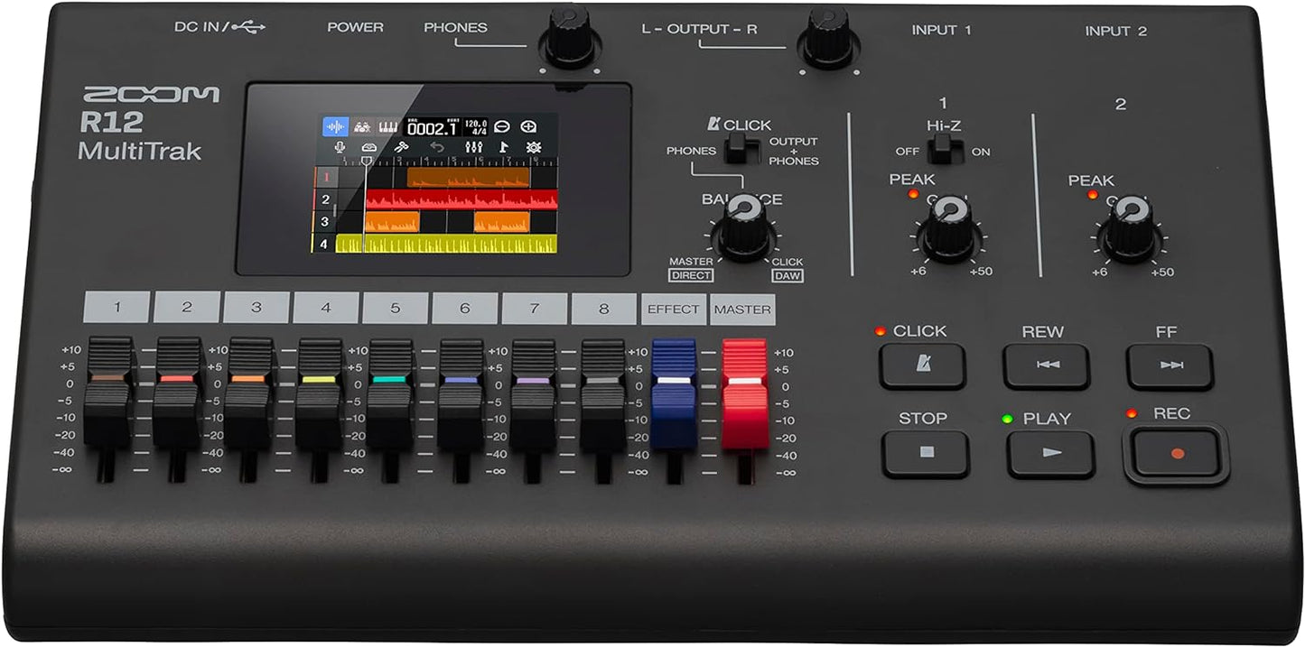 Zoom R12 MultiTrak Recorder - Touchscreen, 8-Track, Effects