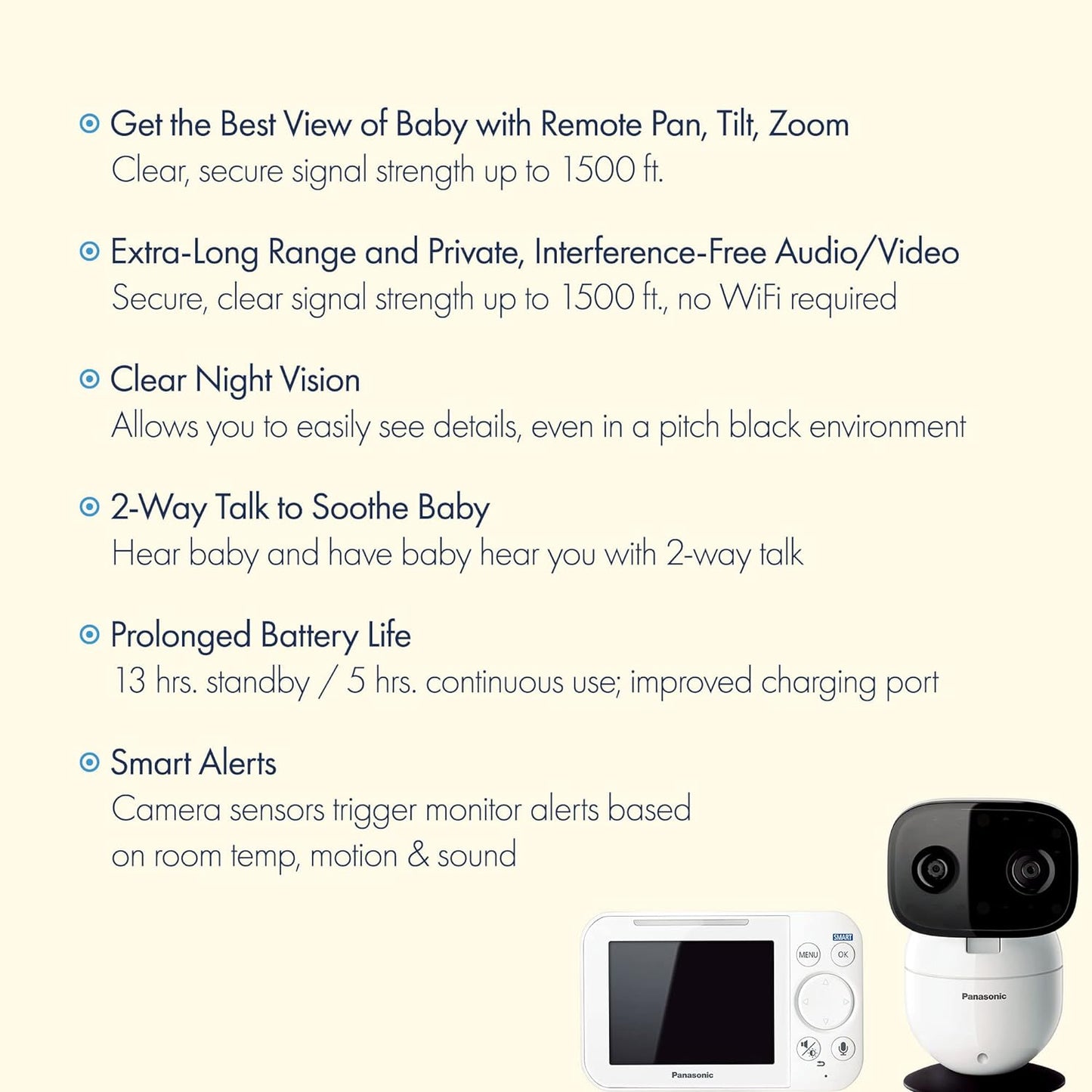 Panasonic KX-HN4101W Long Range Video Baby Monitor