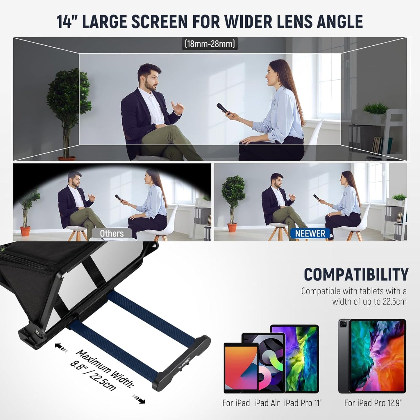 Neewer X14 III Teleprompter with Remote & App Control