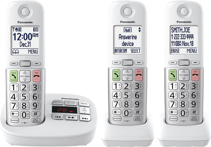 Panasonic KX-TGU433W Cordless Phone 3 Handset — main product image