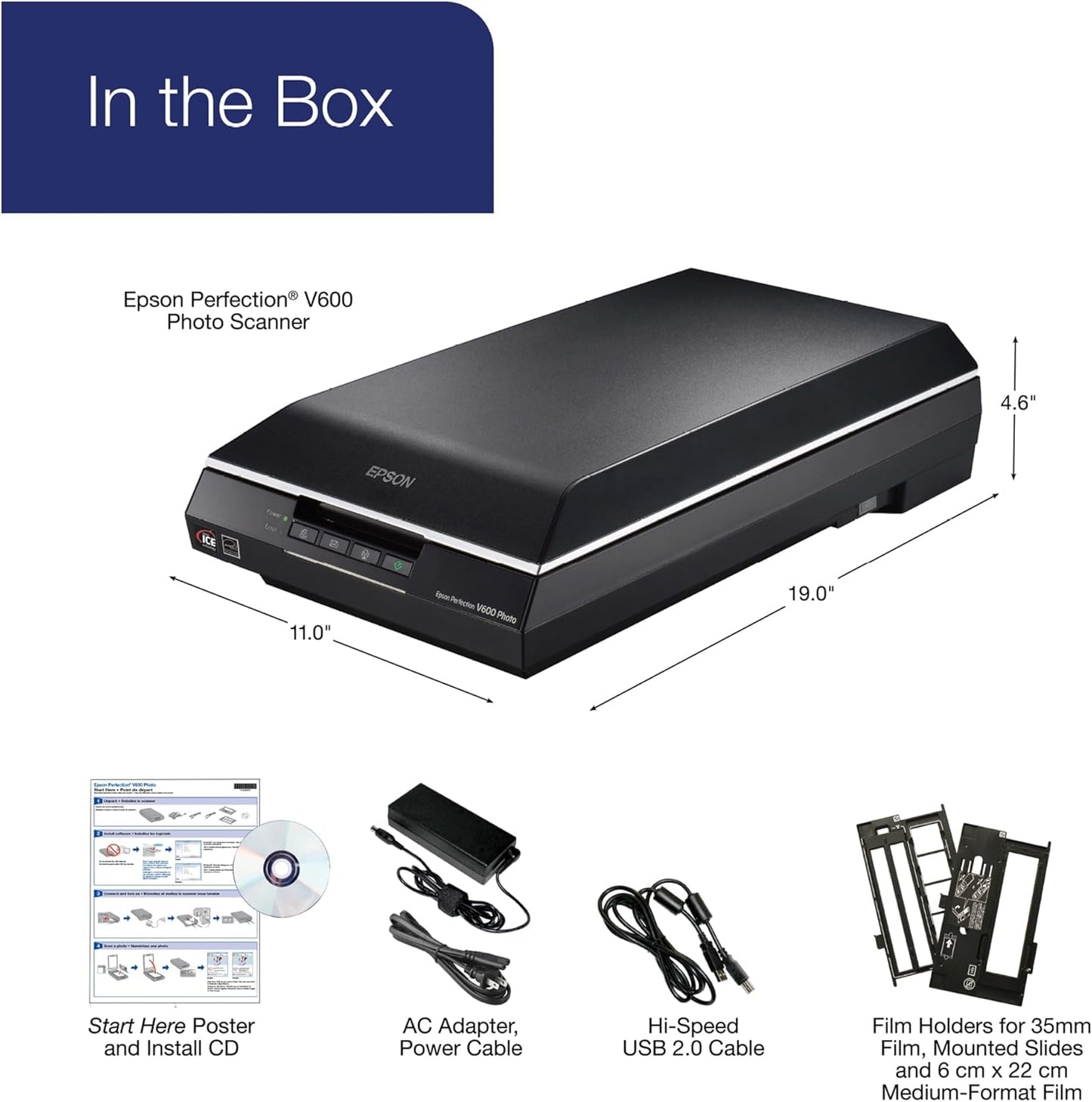 Epson B11B198011 Perfection V600 Photo Film Scanner