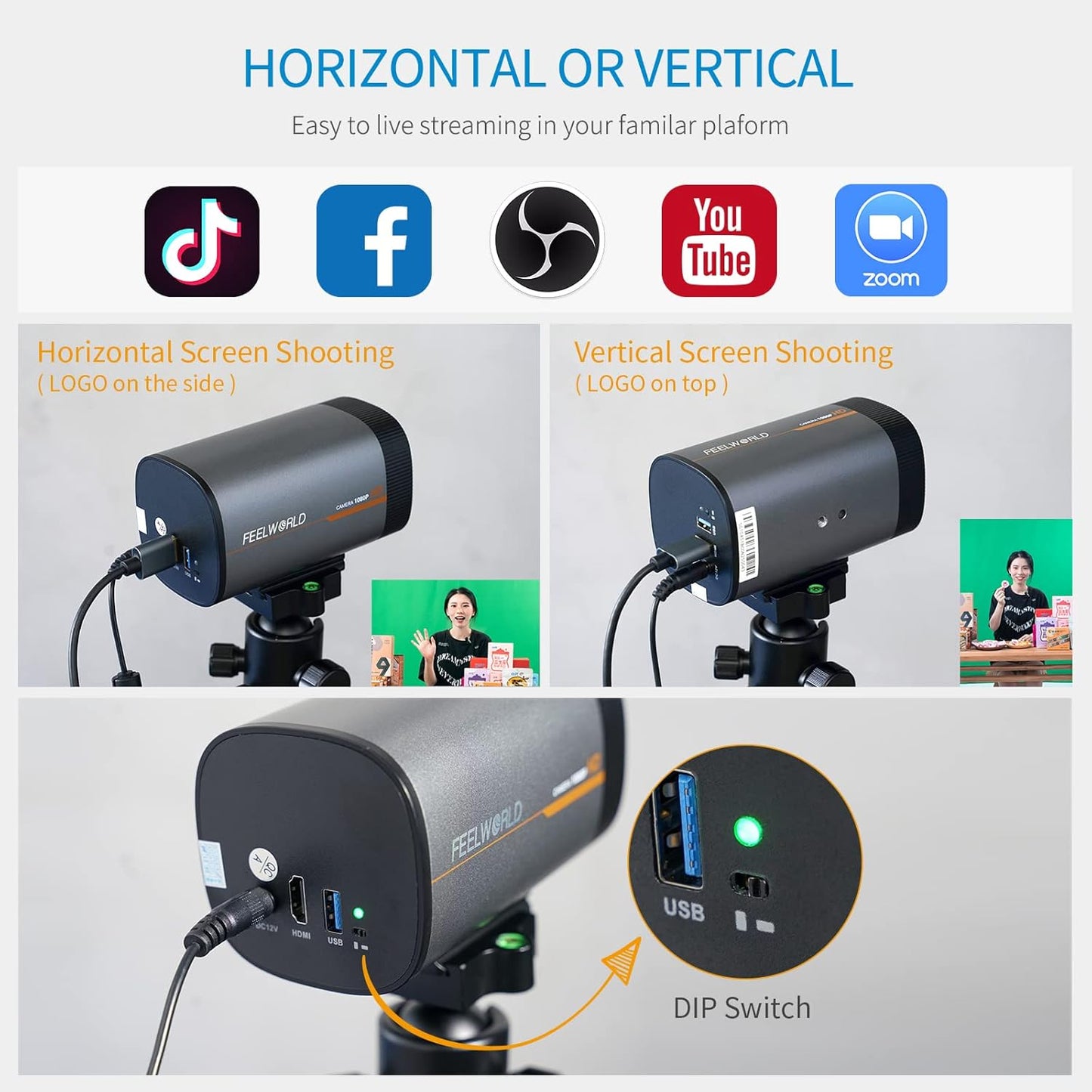 FEELWORLD HV10X 1080P USB3.0 HDMI Live Streaming Camera