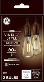 GE 48553 Edison Style LED Light Bulbs 2-Pack