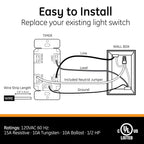 GE 32787 SunSmart Digital In-Wall Timer - White/Almond