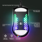 SteelSeries 62611 Aerox 3 Holey RGB Gaming Mouse (Onyx)