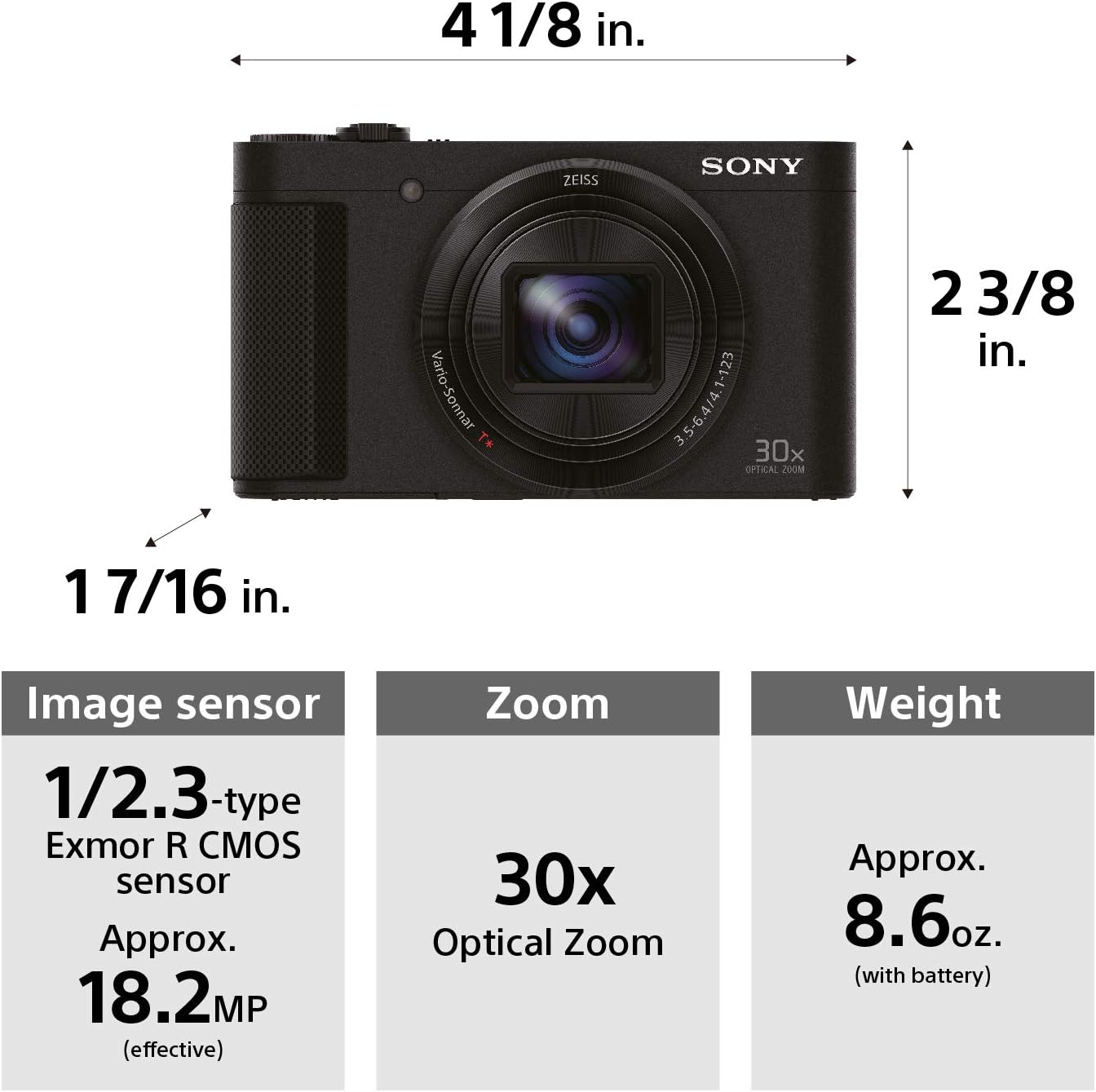 Sony DSCHX80/B High Zoom Compact Point & Shoot Camera