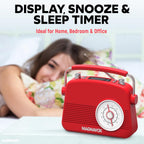 Magnavox 41818-RD Retro Bluetooth Dual Alarm Clock Radio