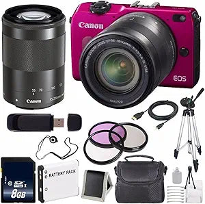 Canon EOSM2 PINK 18-55 Digital Camera Bundle