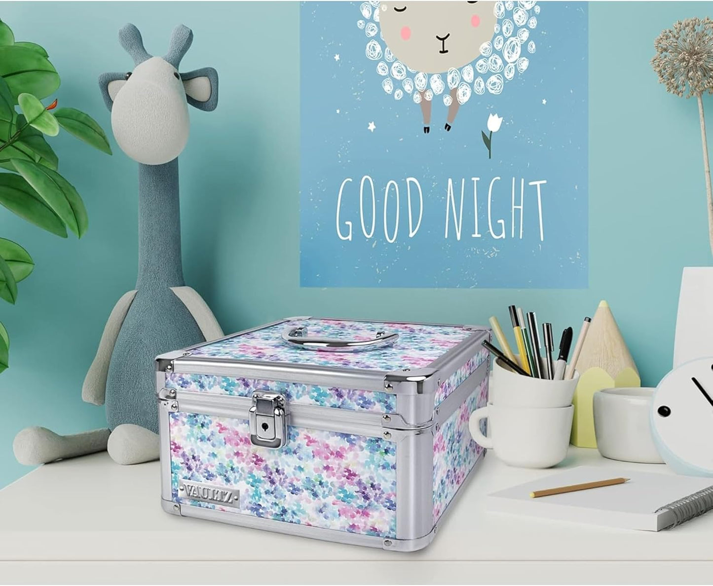 Vaultz VZ03995 Portable Safe Box Watercolor Design