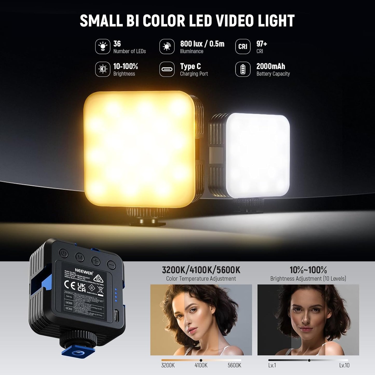 Neewer 10105101 Phone Vlogging Kit with LED Light and Microphone