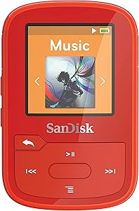SanDisk SDMX32-032G-G46R Clip Sport Plus MP3 Player Red — main product image