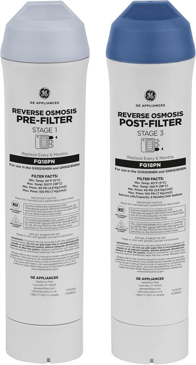 GE FQ18PN Under Sink Water Filter Set (2-Pack)