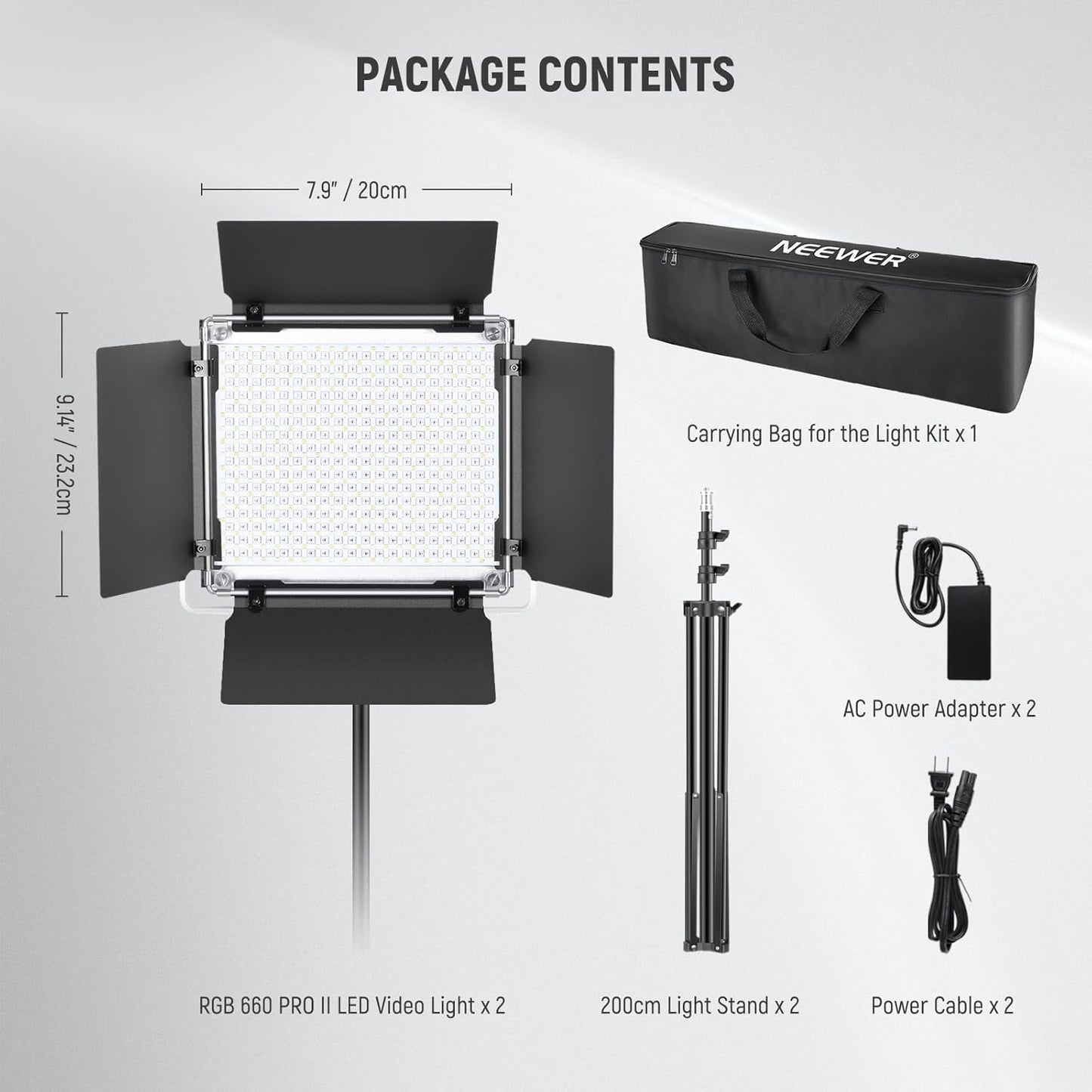 Neewer 10101490 RGB LED Video Light Panel Kit