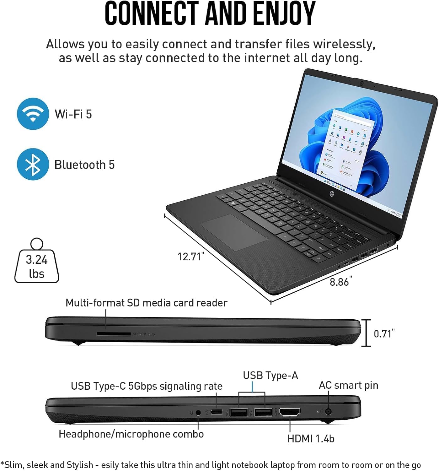 HP HP 14 Ryzen 7 Touchscreen Laptop