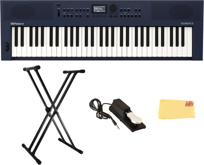 Roland AUS-GOKEYS3-MU-COMBO-STD GO:KEYS 3 Midnight Blue Keyboard Bundle