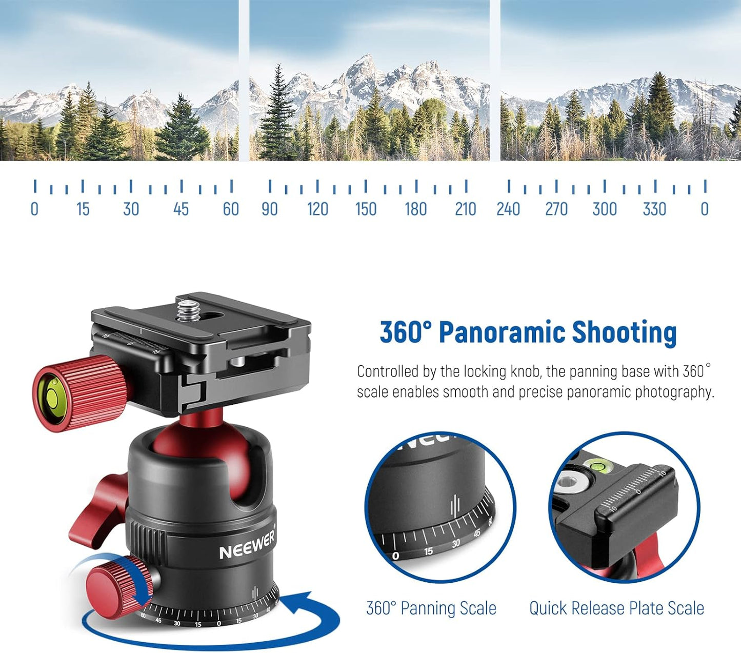 Neewer 10101622 GM28 Tripod Ball Head Panoramic