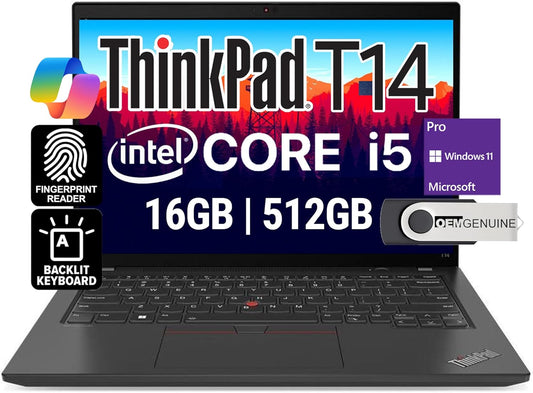 Lenovo ThinkPad T14 Gen 4 Business Laptop 14" FHD+ i5-1335U 16GB 512GB SSD