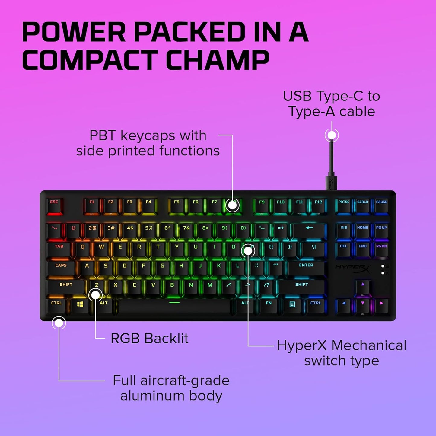 HyperX 639N8AA Alloy Origins Core TKL Mechanical Keyboard