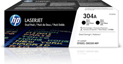 HP CC530AD 304A Black Toner Cartridges (2-Pack)