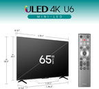 Hisense 65U6N 65-Inch ULED 4K Smart TV: Mini-LED, QLED, Google TV