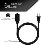 GE 45148 3-Outlet 6Ft Extension Cord Power Strip